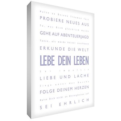Little Helper Feel Good Art Wall Hanging Tela 40 x 30 cm, viola con bianco Little Helper Feel Good Art Wall Hanging Tela 40 x 30 cm, viola con bianco