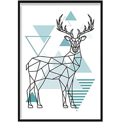 ARTZE Wall Art Poster da Parete Scandinavo Geometrico Astratto, 40 cm di Larghezza x 50 cm di Altezza, Blu Acqua ARTZE Wall Art Poster da Parete Scandinavo Geometrico Astratto, 40 cm di Larghezza x 50 cm di Altezza, Blu Acqua