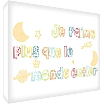 ART Je T'Aime Plus de le Monde Entier Stampa su tela, 91 x 60 cm, multicolore ART Je T'Aime Plus de le Monde Entier Stampa su tela, 91 x 60 cm, multicolore