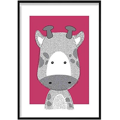 ARTZE Wall Art Poster per cameretta dei bambini, motivo: giraffa, 40 cm di larghezza x 50 cm di altezza, rosa brillante ARTZE Wall Art Poster per cameretta dei bambini, motivo: giraffa, 40 cm di larghezza x 50 cm di altezza, rosa brillante
