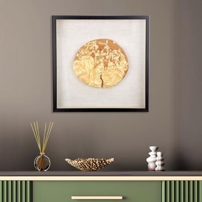 Gilde Quadro in legno quadrato 60 x 60 x 7 cm, effetto metallico strutturato Gilde Quadro in legno quadrato 60 x 60 x 7 cm, effetto metallico strutturato