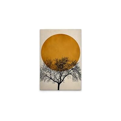 A.S. Création Stampa su tela con albero con luna, colore: oro, beige, 40 x 60 cm A.S. Création Stampa su tela con albero con luna, colore: oro, beige, 40 x 60 cm
