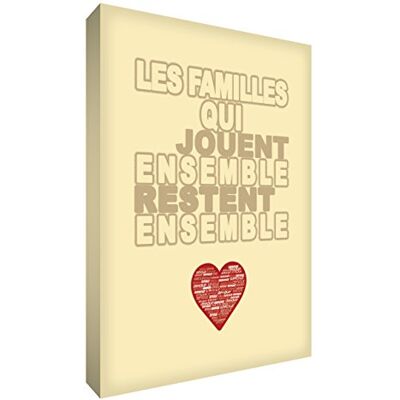 ART Stampa su tela, motivo: famiglie che giocano insieme, 40 x 60 cm, colore: Crema ART Stampa su tela, motivo: famiglie che giocano insieme, 40 x 60 cm, colore: Crema