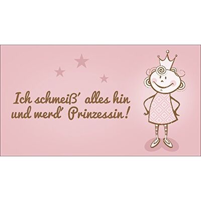 PRO-Art Decorazione da Parete, Serie Modern Design II, Soggetto: ICH werd Prinzessin, 27 x 15 cm PRO-Art Decorazione da Parete, Serie Modern Design II, Soggetto: ICH werd Prinzessin, 27 x 15 cm