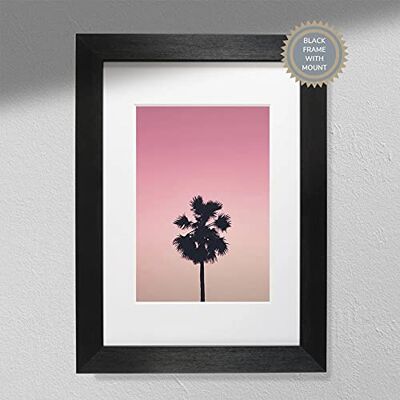 Hygge Creations Stampa fotografica con palme rosa – foto di palma Solo stampa cielo rosa A3 Hygge Creations Stampa fotografica con palme rosa – foto di palma Solo stampa cielo rosa A3