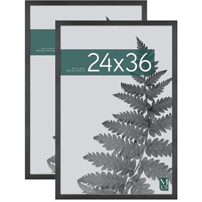 MCS Cornice per Poster Cinematografici Studio Gallery 61,0 x 91,4 cm, Aspetto Legno Nero, Legno MDF, Fissaggio a Parete Verticale e Orizzontale, Grande Cornice di Film e Opere d'Arte (Confezione da 2) MCS Cornice per Poster Cinematografici Studio Gallery 61,0 x 91,4 cm, Aspetto Legno Nero, Legno MDF, Fissaggio a Parete Verticale e Orizzontale, Grande Cornice di Film e Opere d'Arte (Confezione da 2)