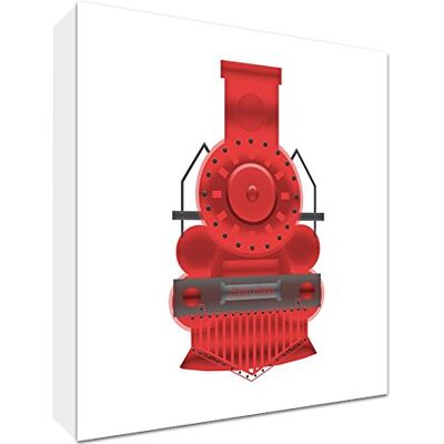 ART Tela su Cornice con Fronte Solido in Stile Illustrativo Moderno Treno d'Epoca Rosso/Bianco 14,8 x 21 x 2 cm Grande ART Tela su Cornice con Fronte Solido in Stile Illustrativo Moderno Treno d'Epoca Rosso/Bianco 14,8 x 21 x 2 cm Grande