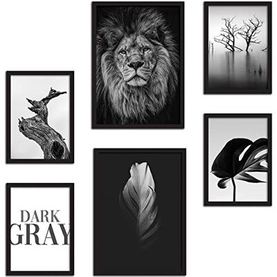 CREARREDA Set di Stampe da Parete Dark gray SENZA Cornici Decorazioni da Muro per Casa e Ufficio Materiali Certificati, Made in Italy Poster Abbinati 2 x A3 & 4 x A4-30x42 & 21x30 CREARREDA Set di Stampe da Parete Dark gray SENZA Cornici Decorazioni da Muro per Casa e Ufficio Materiali Certificati, Made in Italy Poster Abbinati 2 x A3 & 4 x A4-30x42 & 21x30
