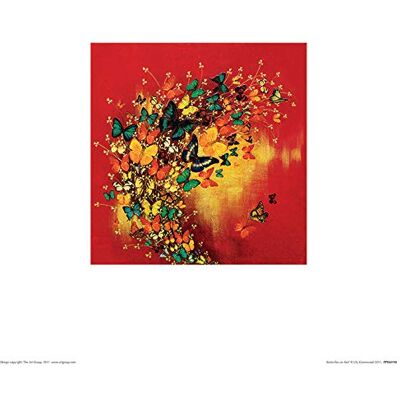 Il Gruppo Art Lily Greenwood (Farfalle su Sfondo Rosso) – Stampa Artistica 30 x 30 cm, Carta, Multicolore, 30 x 30 x 1.3 cm Il Gruppo Art Lily Greenwood (Farfalle su Sfondo Rosso) – Stampa Artistica 30 x 30 cm, Carta, Multicolore, 30 x 30 x 1.3 cm