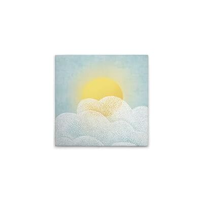 A.S. Création Stampa su tela, motivo: sole e nuvole, colore: blu, giallo, 40 x 40 cm A.S. Création Stampa su tela, motivo: sole e nuvole, colore: blu, giallo, 40 x 40 cm