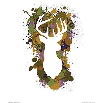 L' Arte Gruppo Studio (Splatter Silhouette Stag) – Stampa Artistica 40 x 50 cm, Carta, Multicolore, 40 x 50 x 1.3 cm L' Arte Gruppo Studio (Splatter Silhouette Stag) – Stampa Artistica 40 x 50 cm, Carta, Multicolore, 40 x 50 x 1.3 cm
