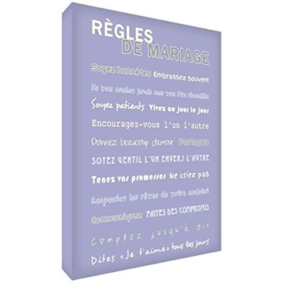 ART Righelli da matrimonio su tela, 91 x 60 cm, colore: Lilla ART Righelli da matrimonio su tela, 91 x 60 cm, colore: Lilla