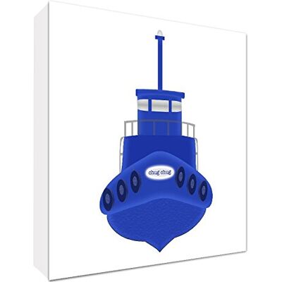 ART tela su quadro con Front solido in stile di illustrazione moderna barca rimorchiare Blu/Bianco 10,5 x 14,8 x 2 cm piccolo ART tela su quadro con Front solido in stile di illustrazione moderna barca rimorchiare Blu/Bianco 10,5 x 14,8 x 2 cm piccolo