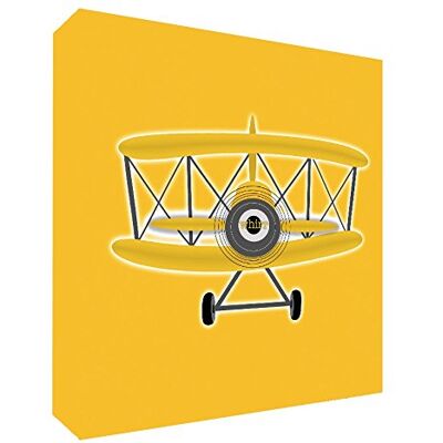 ART PLANE1010-06IT Quadro su Tela da Muro in Stile Illustrativo con Aeroplano Annata, Giallo, 25 x 25 x 4 cm ART PLANE1010-06IT Quadro su Tela da Muro in Stile Illustrativo con Aeroplano Annata, Giallo, 25 x 25 x 4 cm