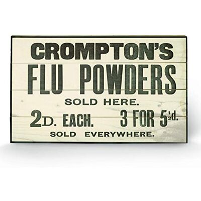 Stampa su legno di Compton's Flu Powders - 76 x 45 cm Stampa su legno di Compton's Flu Powders - 76 x 45 cm
