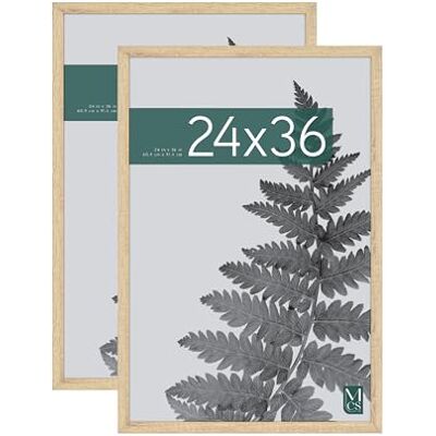 MCS Cornice per Poster Studio Gallery 61,0 x 91,4 cm, Aspetto Legno Naturale, Legno MDF, Fissaggio a Parete Verticale e Orizzontale, Grande Cornice per Foto, Poster e Opere d'Arte (Confezione da 2) MCS Cornice per Poster Studio Gallery 61,0 x 91,4 cm, Aspetto Legno Naturale, Legno MDF, Fissaggio a Parete Verticale e Orizzontale, Grande Cornice per Foto, Poster e Opere d'Arte (Confezione da 2)