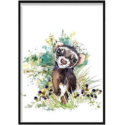 ARTZE Wall Art Baby Ermine Poster per acquerelli, 50 x 70 cm ARTZE Wall Art Baby Ermine Poster per acquerelli, 50 x 70 cm