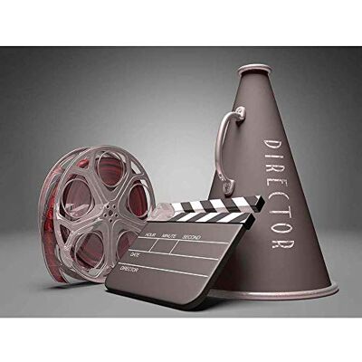 Wee Blue Coo PHOTO FILM DIRECTOR EQUIPMENT CLAPPERBOARD REEL MEGAPHONE ART PRINT Wee Blue Coo PHOTO FILM DIRECTOR EQUIPMENT CLAPPERBOARD REEL MEGAPHONE ART PRINT