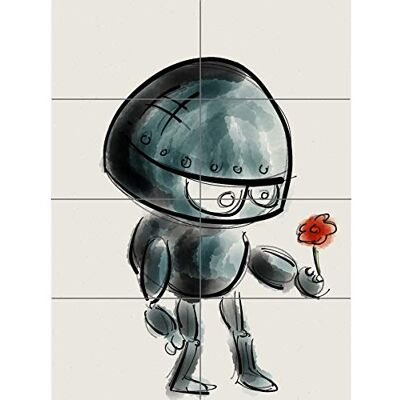 Artery8 PANDT0042 - Robot & Fiore Poster - Montaggio Murale Artery8 PANDT0042 - Robot & Fiore Poster - Montaggio Murale