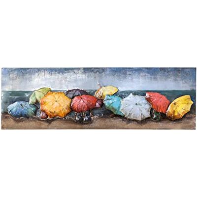 Gilde Gallery Quadro XXL 'Beach of Parasols' – Ombrelloni – Spiaggia – Estate – Realizzato a mano 180 x 60 cm Gilde Gallery Quadro XXL 'Beach of Parasols' – Ombrelloni – Spiaggia – Estate – Realizzato a mano 180 x 60 cm