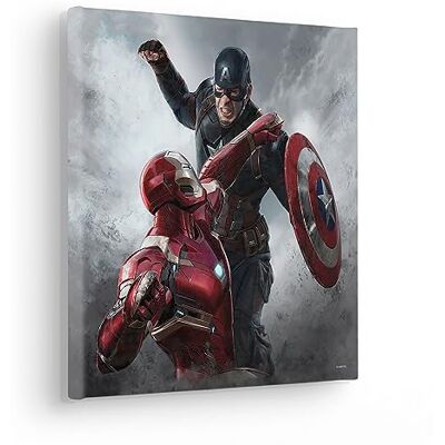 Komar Quadro da parete per cameretta dei bambini, motivo: Captain America vs. Iron Man, dimensioni: 30 x 30 cm Komar Quadro da parete per cameretta dei bambini, motivo: Captain America vs. Iron Man, dimensioni: 30 x 30 cm