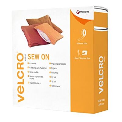VELCRO Brand Nastro tessile da cucire, Nero 20mm x 25m VELCRO Brand Nastro tessile da cucire, Nero 20mm x 25m