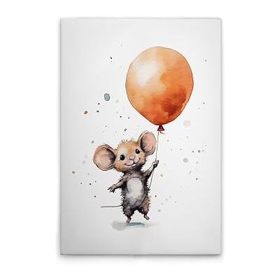 A.S. Création Stampa su tela, motivo: topo carino, colore: arancione, 60 x 90 cm A.S. Création Stampa su tela, motivo: topo carino, colore: arancione, 60 x 90 cm
