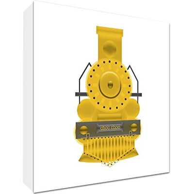 ART Stampa su tela con cornice solida in stile moderno, treno d'epoca, 14,8 x 21 x 2 cm, colore: Giallo/Bianco ART Stampa su tela con cornice solida in stile moderno, treno d'epoca, 14,8 x 21 x 2 cm, colore: Giallo/Bianco