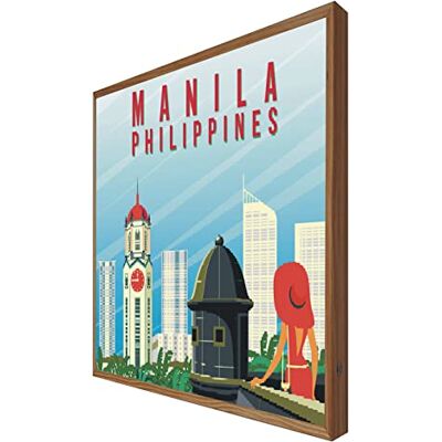 CCRETROILUMINADOS Manifesto Vintage illuminato con luce Led Manila: Serie Viaggiatore CCRETROILUMINADOS Manifesto Vintage illuminato con luce Led Manila: Serie Viaggiatore
