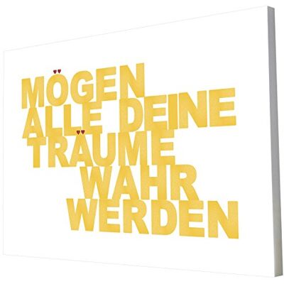 Little Helper Feel Good Art Quadro da parete, in tela resistente, stile tipografico, 30 x 20 cm, colore: Giallo Little Helper Feel Good Art Quadro da parete, in tela resistente, stile tipografico, 30 x 20 cm, colore: Giallo
