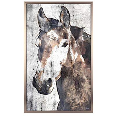 ART Stallion Quadro da parete incorniciato su tela, 79 cm x 49 cm (altezza x larghezza x altezza). ART Stallion Quadro da parete incorniciato su tela, 79 cm x 49 cm (altezza x larghezza x altezza).