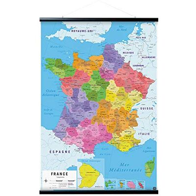 Grupo Erik Mappa Francia Poster con Appendi Magnetico 61 x 91,5 cm Poster da Parete, Carta Lucida, Incorniciabile, Colori Brillanti, Decorazione Cameretta Grupo Erik Mappa Francia Poster con Appendi Magnetico 61 x 91,5 cm Poster da Parete, Carta Lucida, Incorniciabile, Colori Brillanti, Decorazione Cameretta