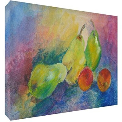 -Tela con i colori vivi appartenenti dell'artista Val Johnson frutta, 60 x 40 x 4 cm, colore: -Tela con i colori vivi appartenenti dell'artista Val Johnson frutta, 60 x 40 x 4 cm, colore: