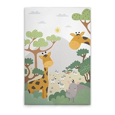 A.S. Création Stampa su tela per cameretta dei bambini, motivo: giungla, verde, marrone, 60 x 90 cm A.S. Création Stampa su tela per cameretta dei bambini, motivo: giungla, verde, marrone, 60 x 90 cm