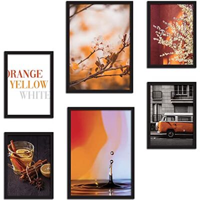 CREARREDA Set di Stampe da Parete Orange, yellow & White SENZA Cornici Decorazioni da Muro per Casa e Ufficio Materiali Certificati, Made in Italy Poster Abbinati 2 x A3 & 4 x A4 30x42 & 21x30 CREARREDA Set di Stampe da Parete Orange, yellow & White SENZA Cornici Decorazioni da Muro per Casa e Ufficio Materiali Certificati, Made in Italy Poster Abbinati 2 x A3 & 4 x A4 30x42 & 21x30