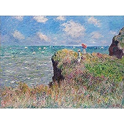 ART Claude Monet Cliff Walk At Pourville Poster da parete senza cornice, decorazione per la casa ART Claude Monet Cliff Walk At Pourville Poster da parete senza cornice, decorazione per la casa