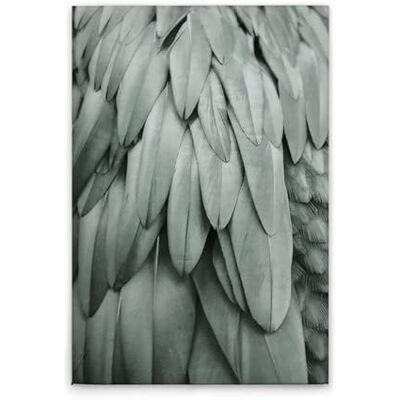 A.S. Création Stampa su tela con piume moderne, colore: blu, grigio, 80 x 120 cm A.S. Création Stampa su tela con piume moderne, colore: blu, grigio, 80 x 120 cm