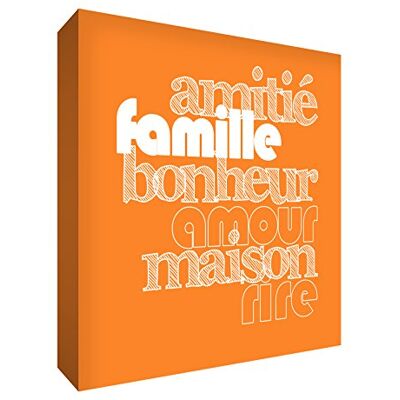 ART Stampa su tela, motivo: Amore e famiglia, 75 x 75 cm, colore: Arancione ART Stampa su tela, motivo: Amore e famiglia, 75 x 75 cm, colore: Arancione