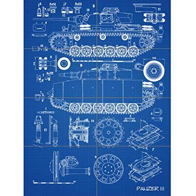 Artery8 Panzer III 3 German Medium Tank Blueprint Plan XL Giant Panel Poster (8 Sections) Tedesco Serbatoio Blu Manifesto Artery8 Panzer III 3 German Medium Tank Blueprint Plan XL Giant Panel Poster (8 Sections) Tedesco Serbatoio Blu Manifesto