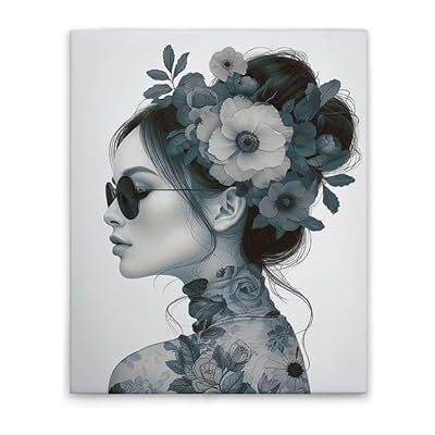 A.S. Création WTD Stampa su tela, motivo floreale, colore: blu, grigio, 40 x 50 cm A.S. Création WTD Stampa su tela, motivo floreale, colore: blu, grigio, 40 x 50 cm