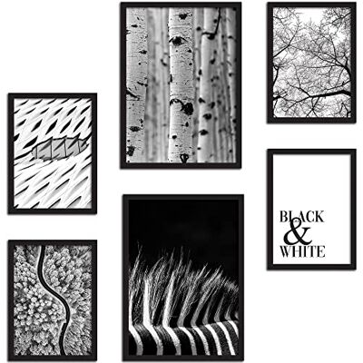 CREARREDA Set di Stampe da Parete Black & White SENZA Cornici Decorazioni da Muro per Casa e Ufficio Materiali Certificati, Made in Italy Poster Abbinati 2 x A3 & 4 x A4-30x42 & 21x30 CREARREDA Set di Stampe da Parete Black & White SENZA Cornici Decorazioni da Muro per Casa e Ufficio Materiali Certificati, Made in Italy Poster Abbinati 2 x A3 & 4 x A4-30x42 & 21x30