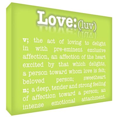 ART -lucido, con Block Decor Momento Token (14,8 x 21 x 2 cm, misura grande, colore: verde Lime, motivo: Description of Love ART -lucido, con Block Decor Momento Token (14,8 x 21 x 2 cm, misura grande, colore: verde Lime, motivo: Description of Love