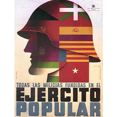 Wee Blue Coo War Spanish Civil Republican Militia Spain Vintage Art Print Poster Wall Decor 12X16 inch Wee Blue Coo War Spanish Civil Republican Militia Spain Vintage Art Print Poster Wall Decor 12X16 inch