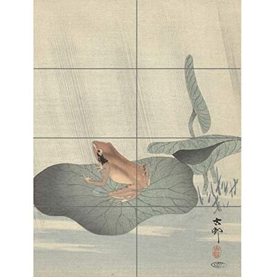 Artery8 Ohara Koson Frog Lotus Leaf Pond Japanese Painting XL Giant Panel Poster (8 Sections) giapponese Pittura Manifesto Artery8 Ohara Koson Frog Lotus Leaf Pond Japanese Painting XL Giant Panel Poster (8 Sections) giapponese Pittura Manifesto