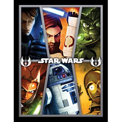 Pyramid Stampa incorniciata Star Wars: Clone Wars, edizione da collezione (Clone Wars Design), 30 cm x 40 cm, merchandising ufficiale Pyramid Stampa incorniciata Star Wars: Clone Wars, edizione da collezione (Clone Wars Design), 30 cm x 40 cm, merchandising ufficiale