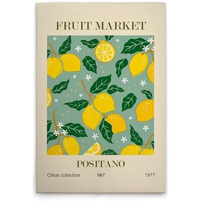 A.S. Création Stampa su tela, motivo: limoni, colore: beige, giallo, 80 x 120 cm A.S. Création Stampa su tela, motivo: limoni, colore: beige, giallo, 80 x 120 cm