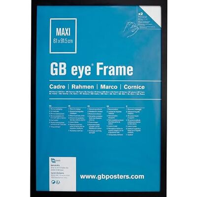 GB eye Cornice in MDF nero Maxi – Prodotto Ufficiale – Formato 61 x 91,5 cm – Protezione in plexiglass – Decorazione da parete – Finitura elegante GB eye Cornice in MDF nero Maxi – Prodotto Ufficiale – Formato 61 x 91,5 cm – Protezione in plexiglass – Decorazione da parete – Finitura elegante