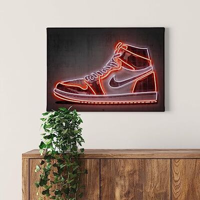 A.S. Création Quadro su tela Sneaker stampa artistica nera e rossa paesaggio 70x50 cm decorazione murale camera da letto per ragazzi quadro su telaio A.S. Création Quadro su tela Sneaker stampa artistica nera e rossa paesaggio 70x50 cm decorazione murale camera da letto per ragazzi quadro su telaio