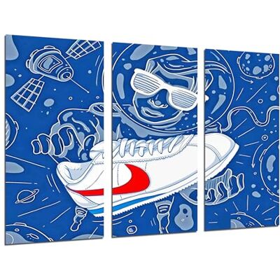 Cuadros Camara Set di 3 quadri decorativi da parete, Decorazione Salotto Moderno, Camere da Letto, Stanza, stampa su legno con ganci, scarpe Nike Cortez, (97 x 62 cm), rif. Cuadros Camara Set di 3 quadri decorativi da parete, Decorazione Salotto Moderno, Camere da Letto, Stanza, stampa su legno con ganci, scarpe Nike Cortez, (97 x 62 cm), rif.