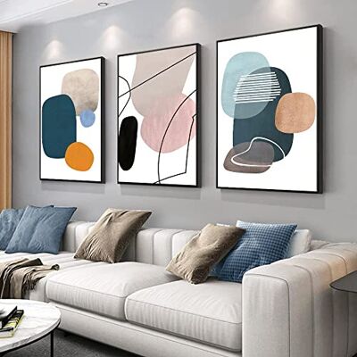 MPLONG Wall Art 3 pezzi di dipinti decorativi incorniciati astratti semplici arancione bianco blu e altri blocchi di colore Wall Art stampe su tela decorazione della parete regali dimensioni 16 "x 24 MPLONG Wall Art 3 pezzi di dipinti decorativi incorniciati astratti semplici arancione bianco blu e altri blocchi di colore Wall Art stampe su tela decorazione della parete regali dimensioni 16 "x 24